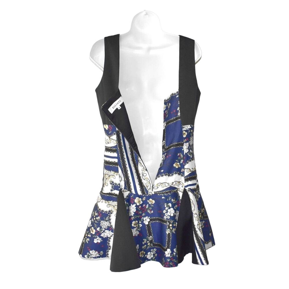 B5 Auth ELLIATT Floral Printed Satin Fit & Flare Mini Dress Size M - Picture 4 of 6